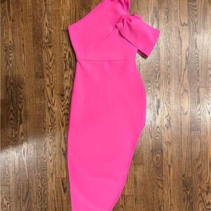 Pink One-Shoulder Dress